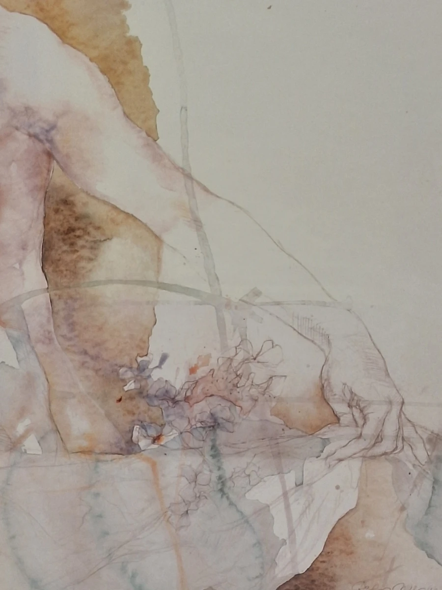 "Wer ist Hortensia?" - Kunstprint naar aquarel - Dagmar Mezřický (°1944)