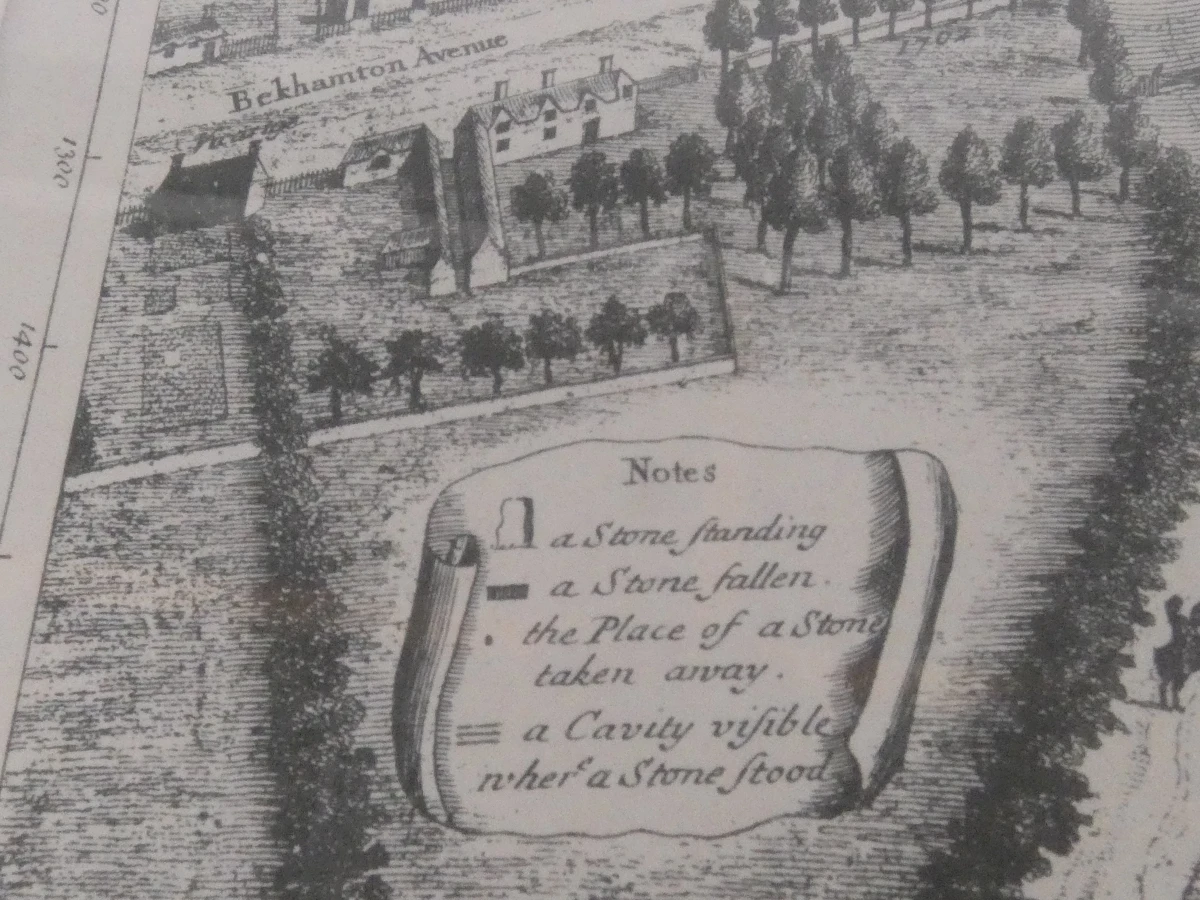 Avebury  kaart-gravure, 18e eeuw, W. Stukeley