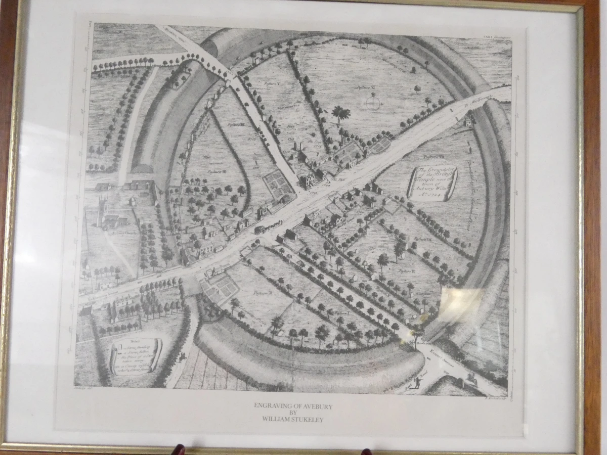 Avebury  kaart-gravure, 18e eeuw, W. Stukeley