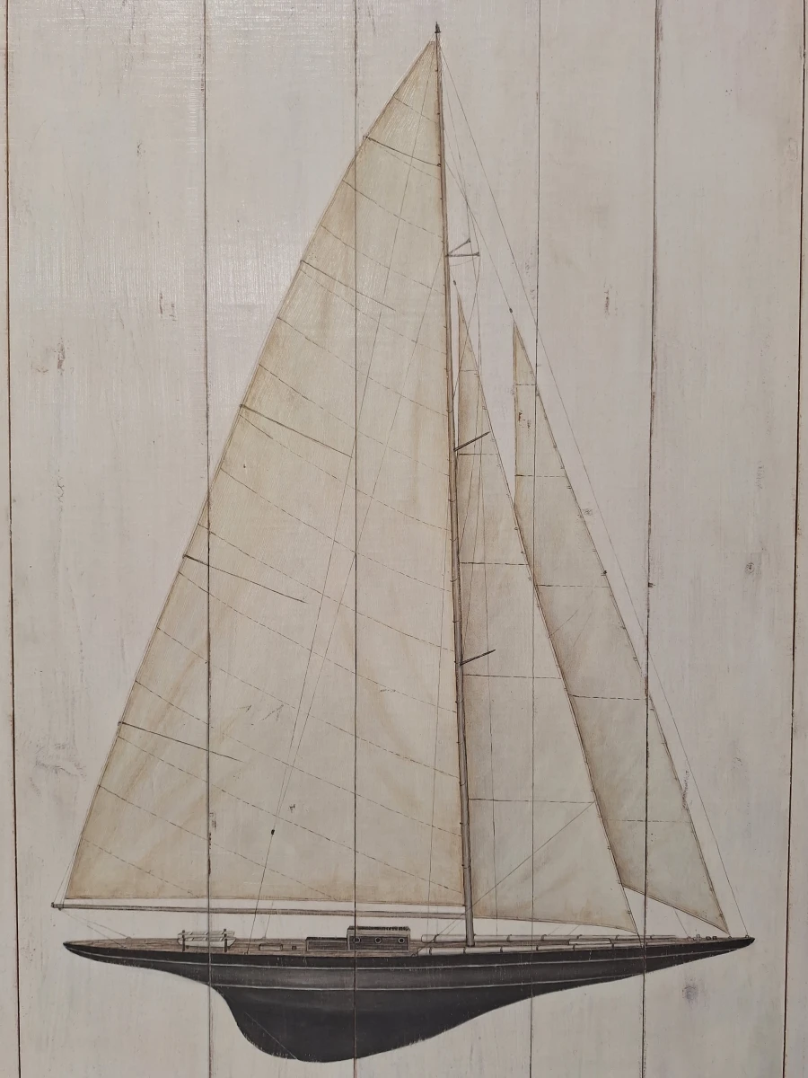 "Sailboat I & Sailboat II" - Maritiem kunstprints op houten paneel (reproductie) - David Carter Brown