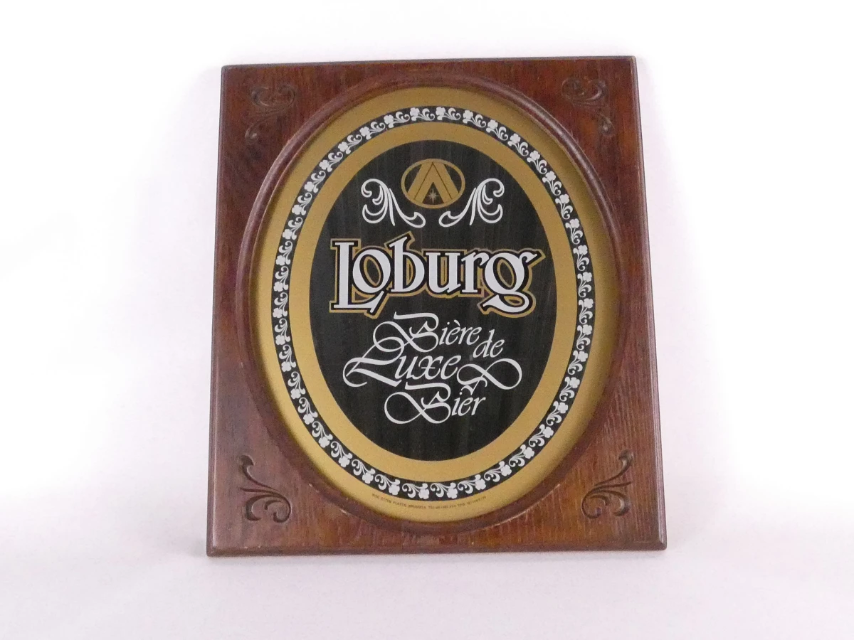 Decoratieve vintage reclamespiegel voor Loburg – Bière de Luxe Bier