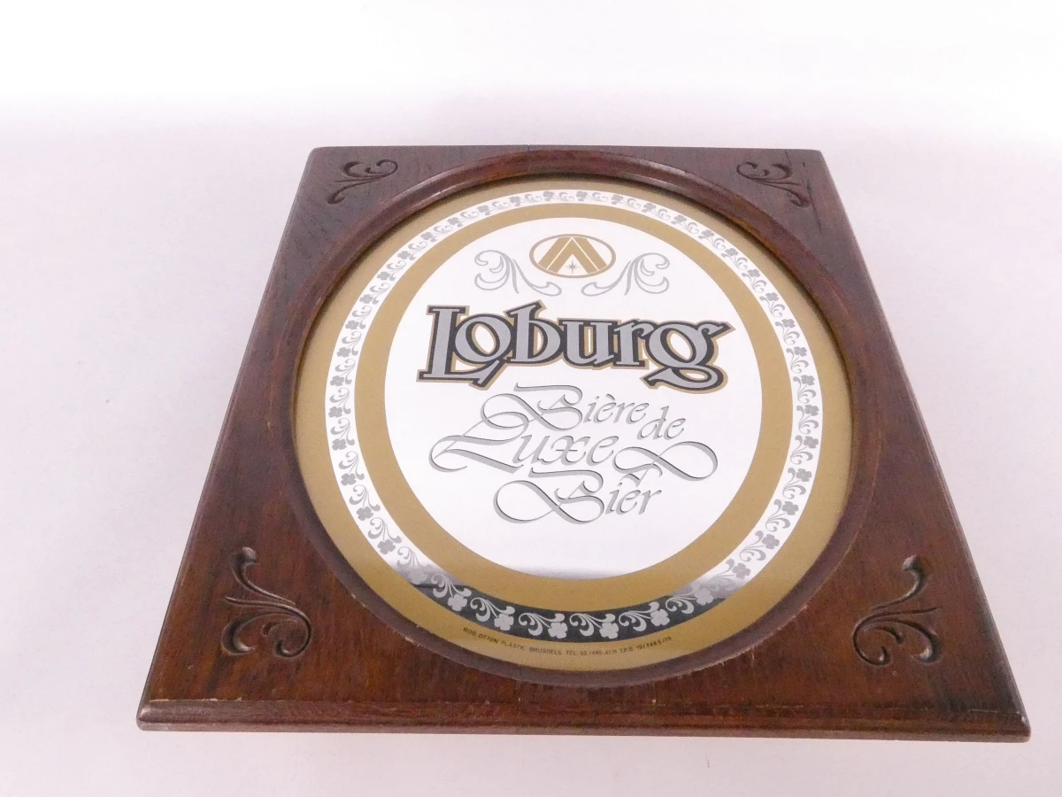 Decoratieve vintage reclamespiegel voor Loburg – Bière de Luxe Bier