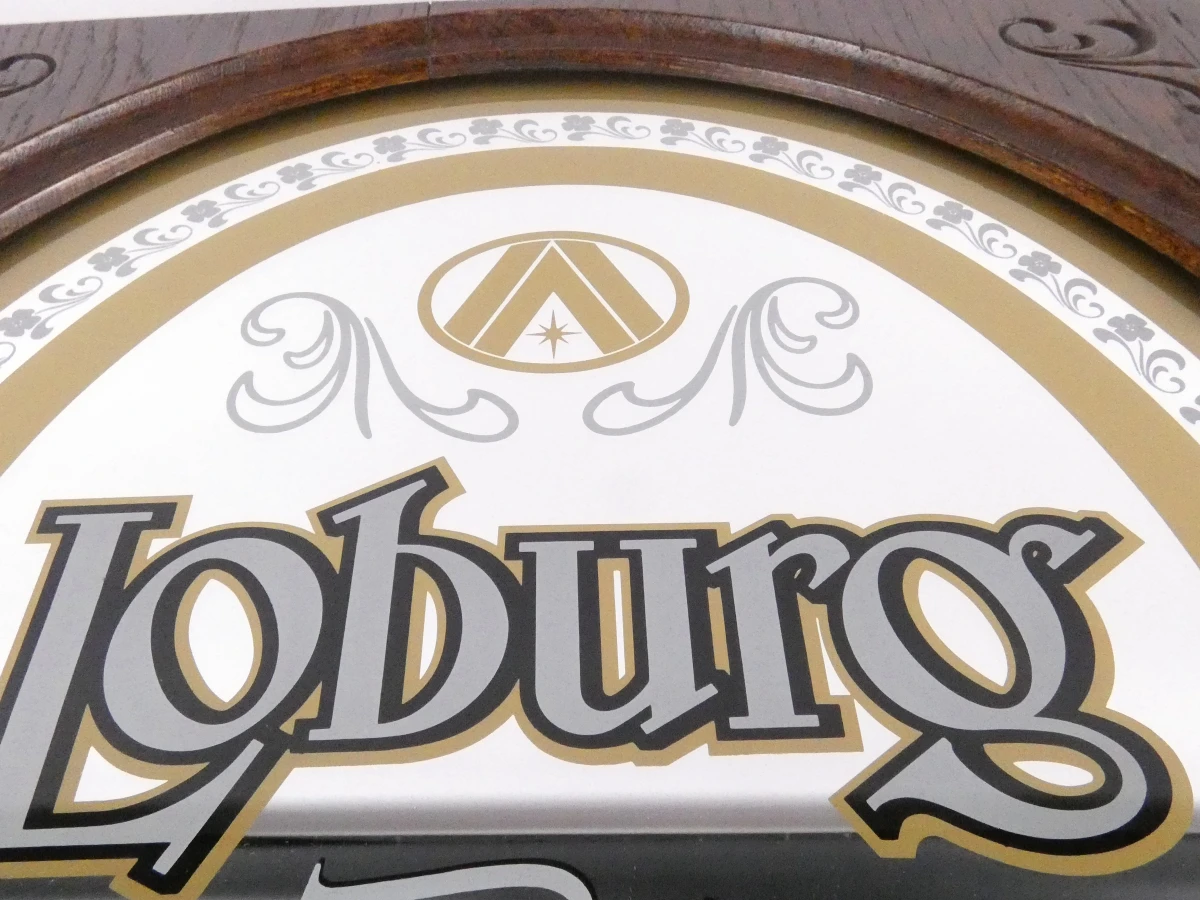 Decoratieve vintage reclamespiegel voor Loburg – Bière de Luxe Bier