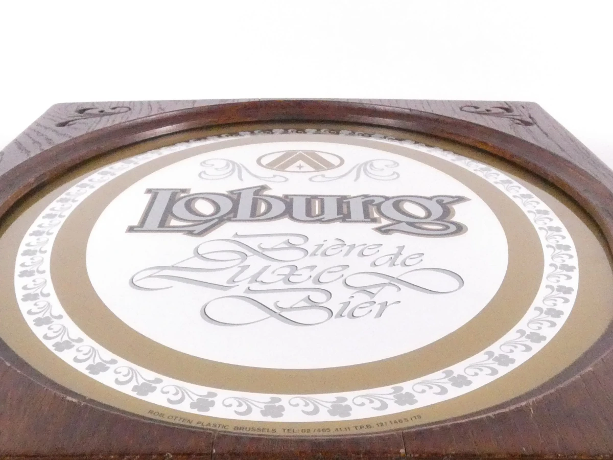 Decoratieve vintage reclamespiegel voor Loburg – Bière de Luxe Bier