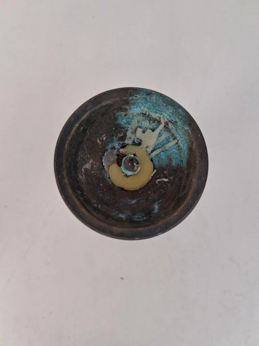 Antieke bronzen altaarkandelaar