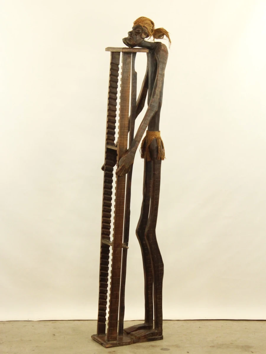 Houten Afrikaanse man cd display