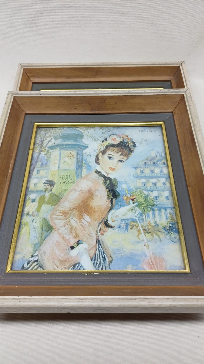 Set van 2 vintage La Petite Parisienne prints van John L. Strevens