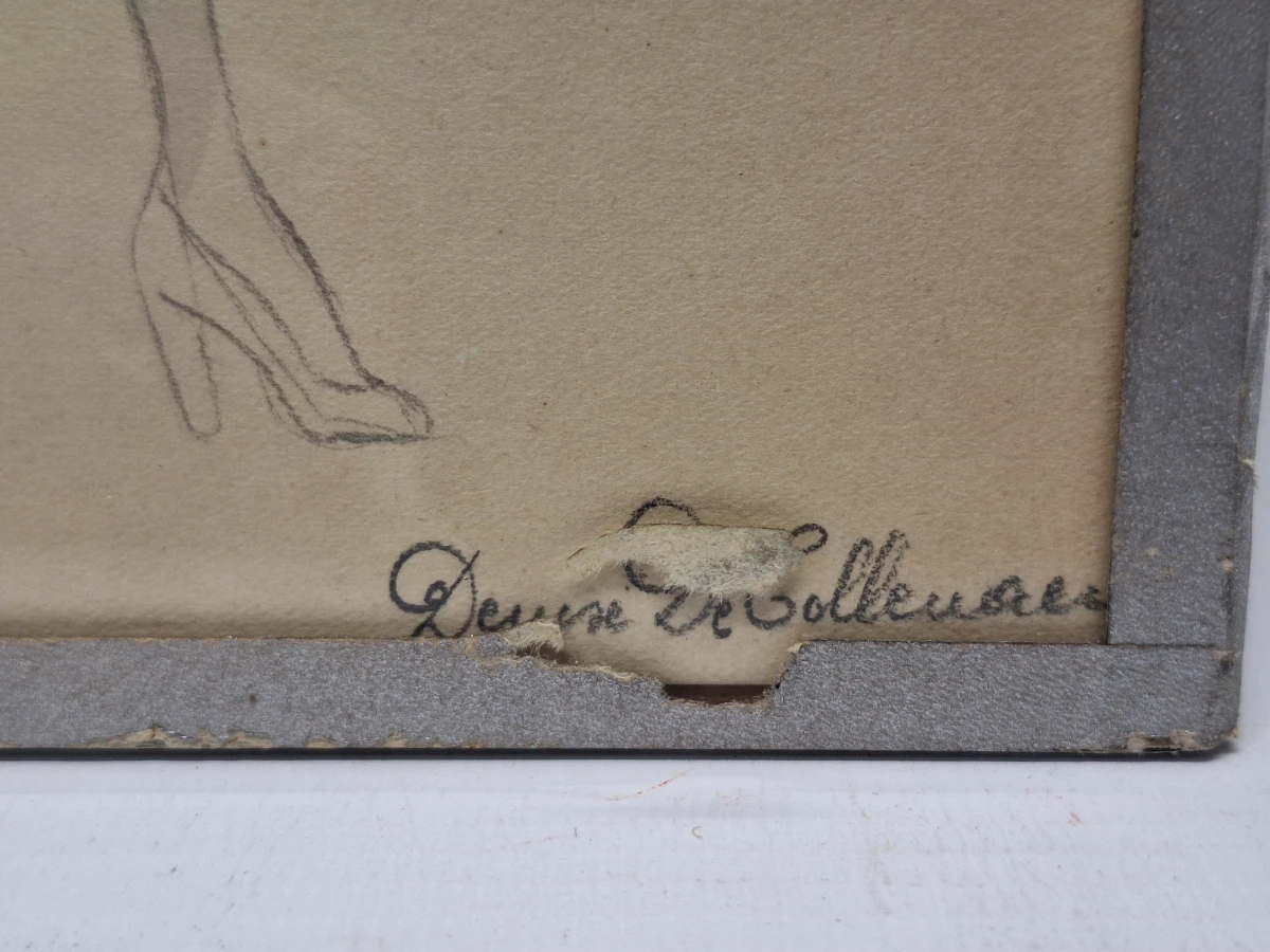 Set van 4 originele modetekeningen door Denise De Tollenaere (1948) - vintage couture-illustraties