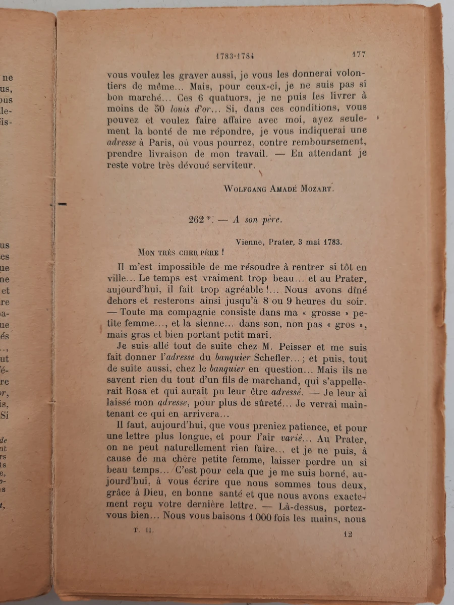 Frans Antiek Boek (1928): Lettres de W.A. Mozart (Deel II: 1781–1791) – Vert. Henri de Curzon