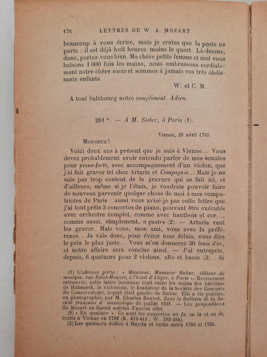 Frans Antiek Boek (1928): Lettres de W.A. Mozart (Deel II: 1781–1791) – Vert. Henri de Curzon