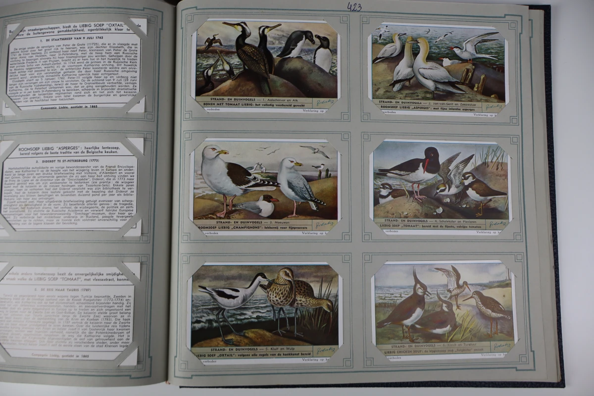 Set van 7 vintage Liebig chromo-verzamelalbums
