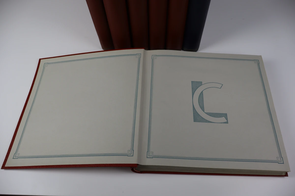 Set van 7 vintage Liebig chromo-verzamelalbums
