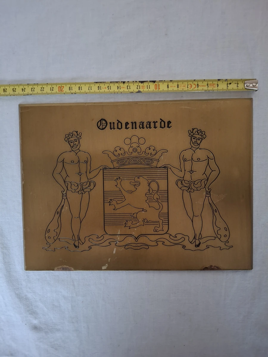 Oudenaarde metalen wandplaat met wapenschild