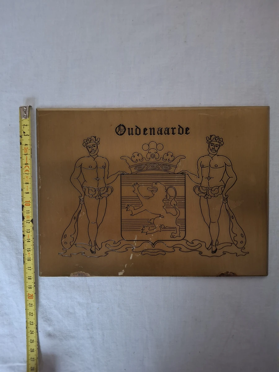 Oudenaarde metalen wandplaat met wapenschild