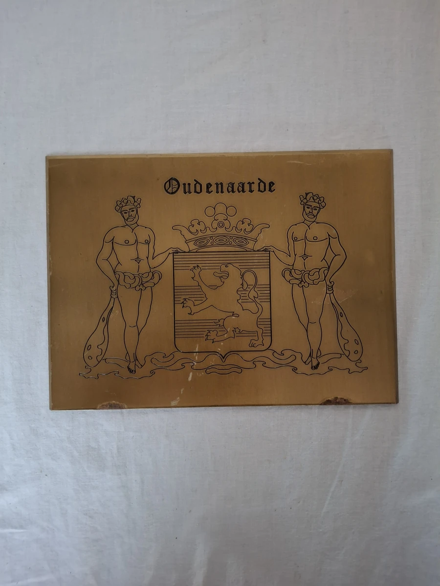 Oudenaarde metalen wandplaat met wapenschild