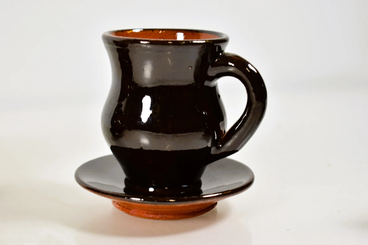 Vintage keramisch koffie- en mokkaservies met druivenmotief – 15-delig