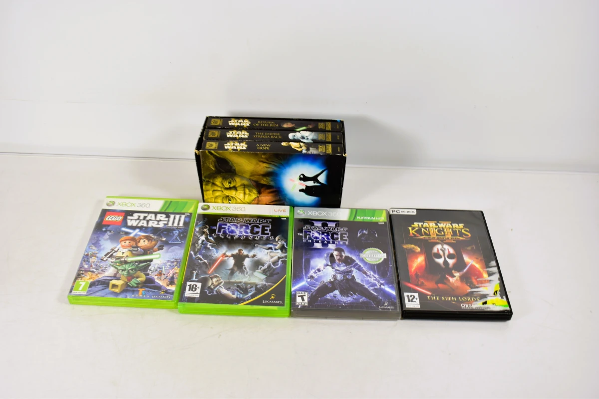 Lot Star Wars films en videogames – VHS, Xbox 360 en PC