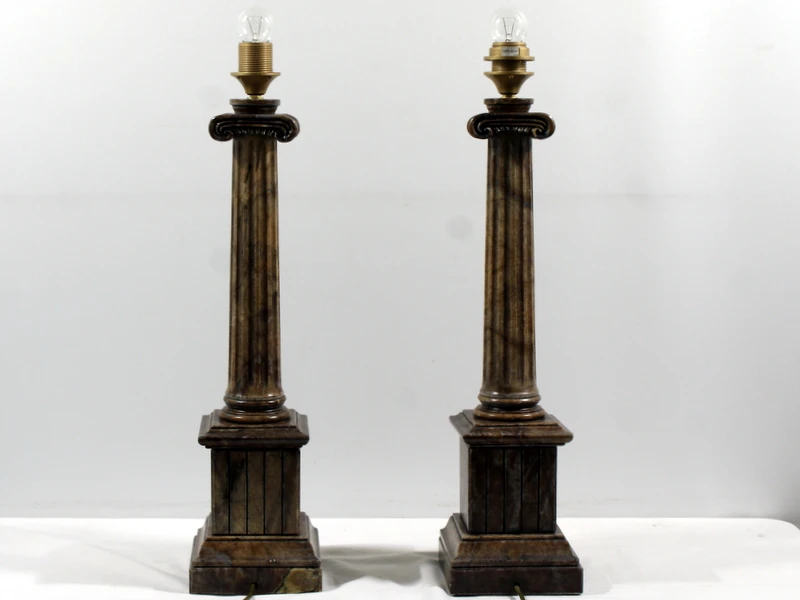 Set van twee decoratieve Empire-stijl tafellampen, jaren 1960
