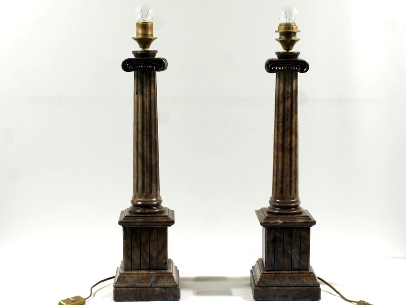 Set van twee decoratieve Empire-stijl tafellampen, jaren 1960
