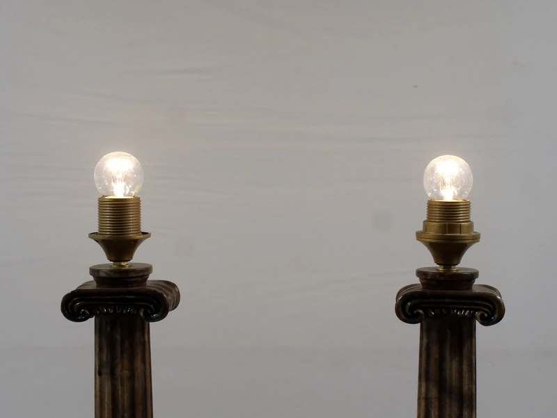 Set van twee decoratieve Empire-stijl tafellampen, jaren 1960