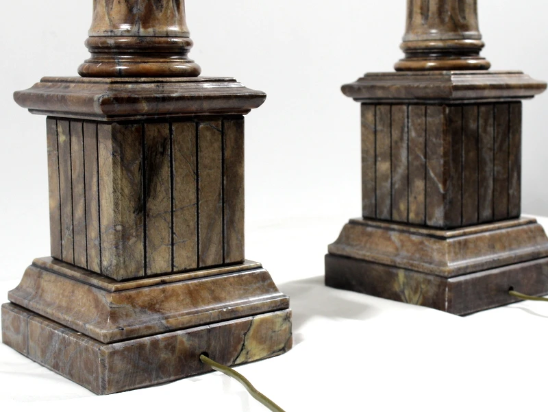 Set van twee decoratieve Empire-stijl tafellampen, jaren 1960