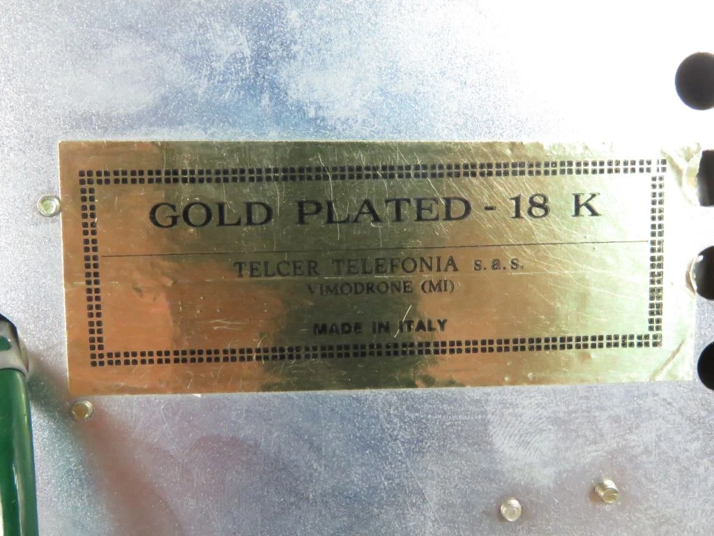 Vintage 18K vergulde marmeren draaischijftelefoon