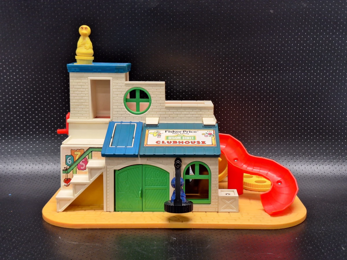 Vintage Fisher-Price Sesame Street Clubhouse #937 - Complete speelset uit 1977 met originele figuren en accessoires