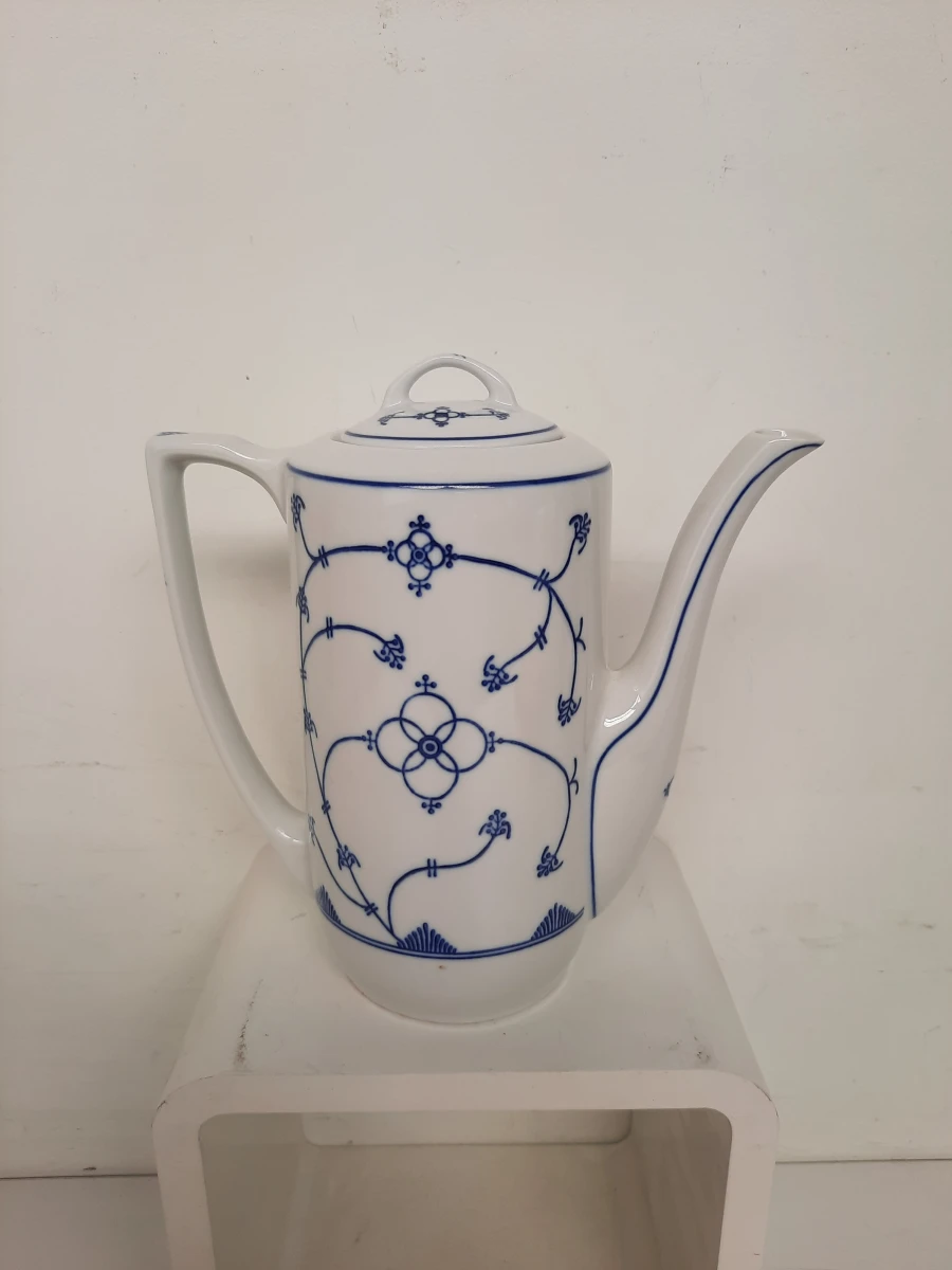 Vintage Jäger Eisenberg Koffiepot – Original Blau Saks (DDR Porselein) - foto 2