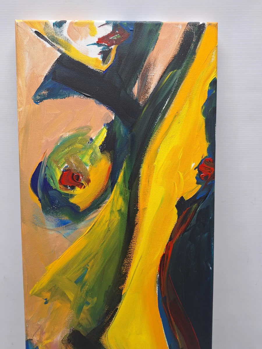 Expressief abstract figuratief schilderij op doek - Christel Roelandt