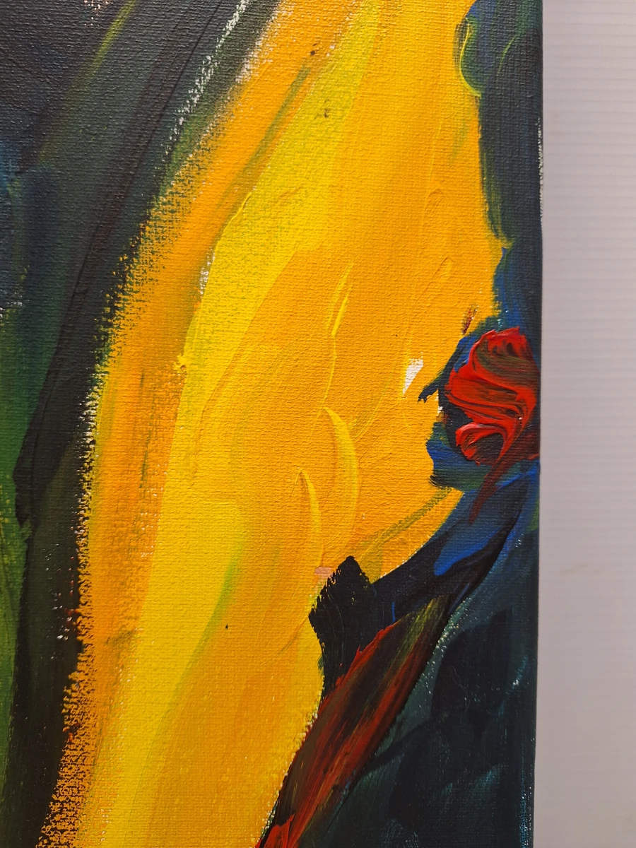 Expressief abstract figuratief schilderij op doek - Christel Roelandt