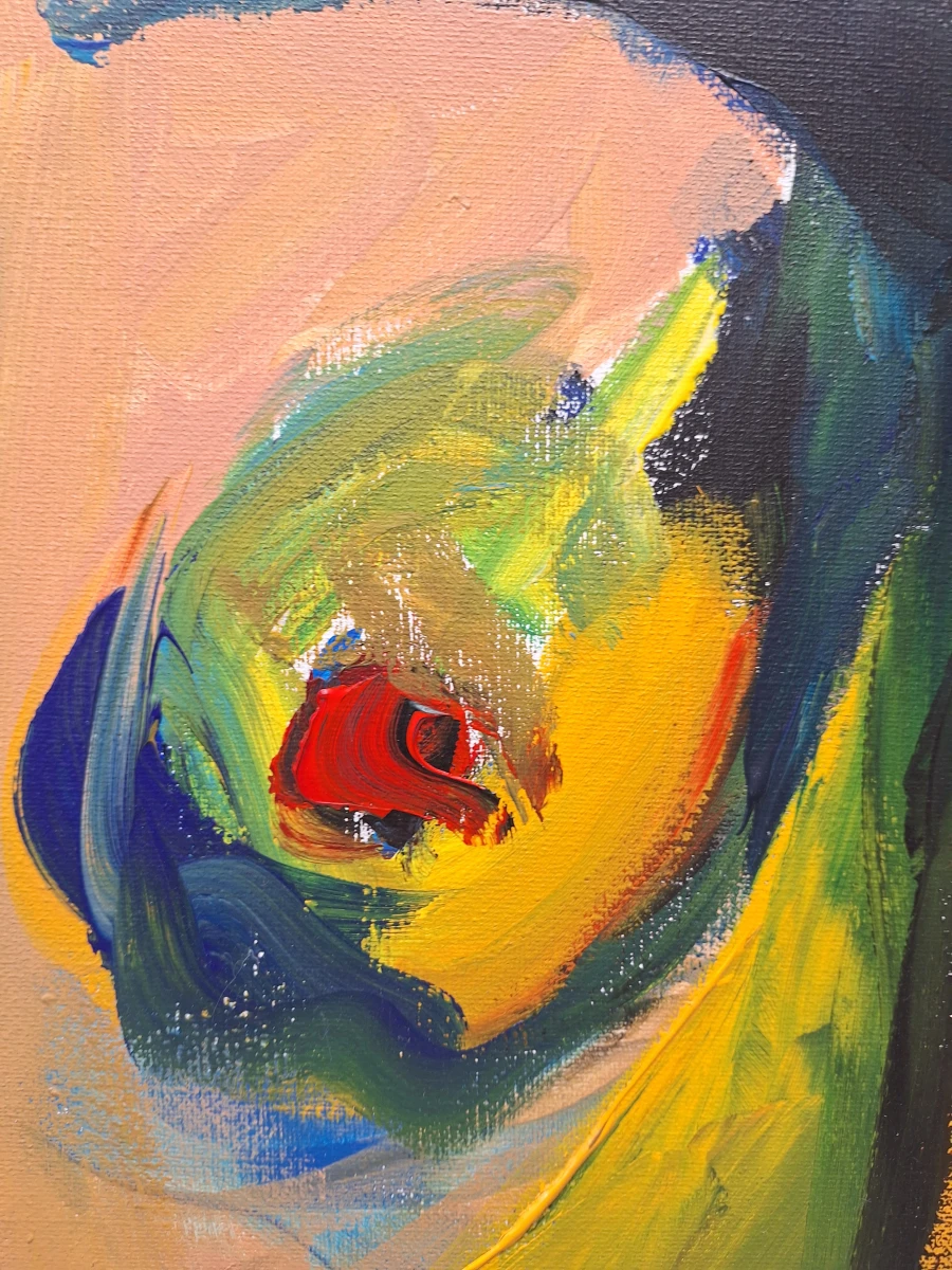 Expressief abstract figuratief schilderij op doek - Christel Roelandt