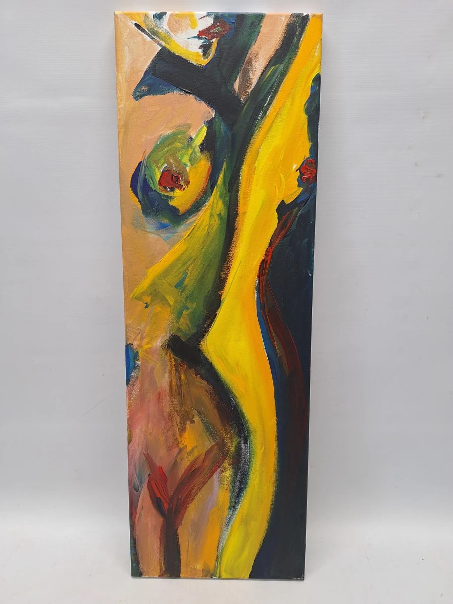 Expressief abstract figuratief schilderij op doek - Christel Roelandt