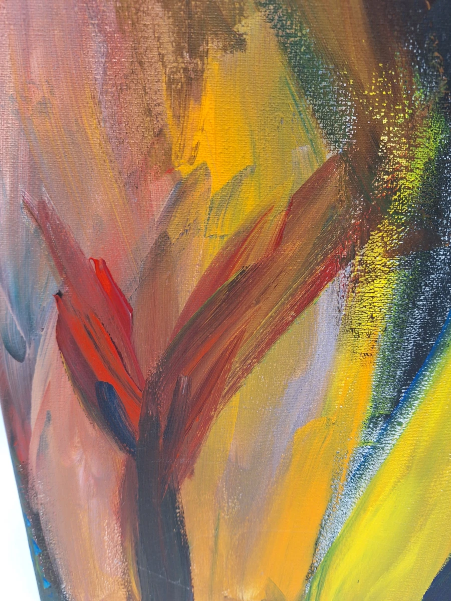 Expressief abstract figuratief schilderij op doek - Christel Roelandt
