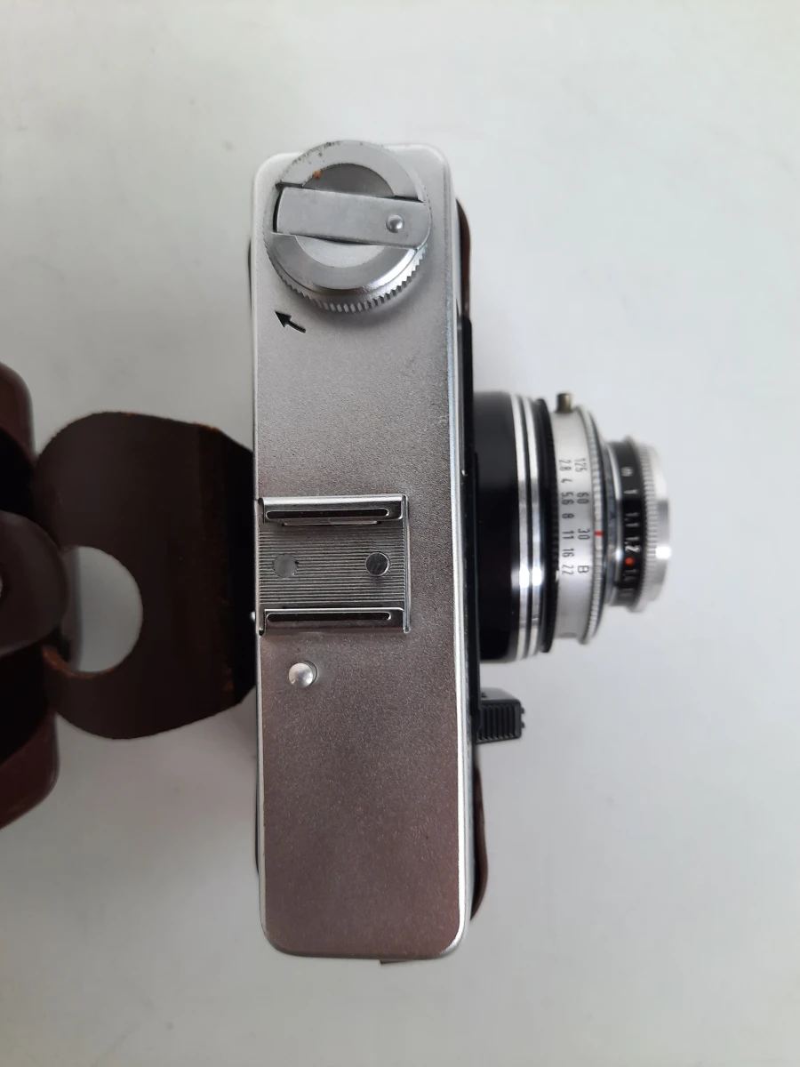 Vintage Voigtländer Vitoret 35mm Filmcamera met Color-Lanthar 2.8/50 Lens & Lederen Paraattas - foto 4