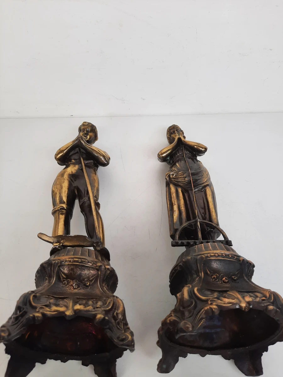 Paar Decoratieve Beelden – Het Angelus (vrij naar Jean-François Millet) - foto 10