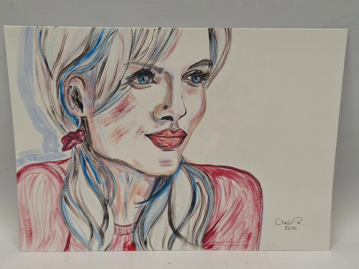 Set van 4 originele portretten - Christel Roelandt (2014 & 2016) - waaronder het originele "Daydreamer"