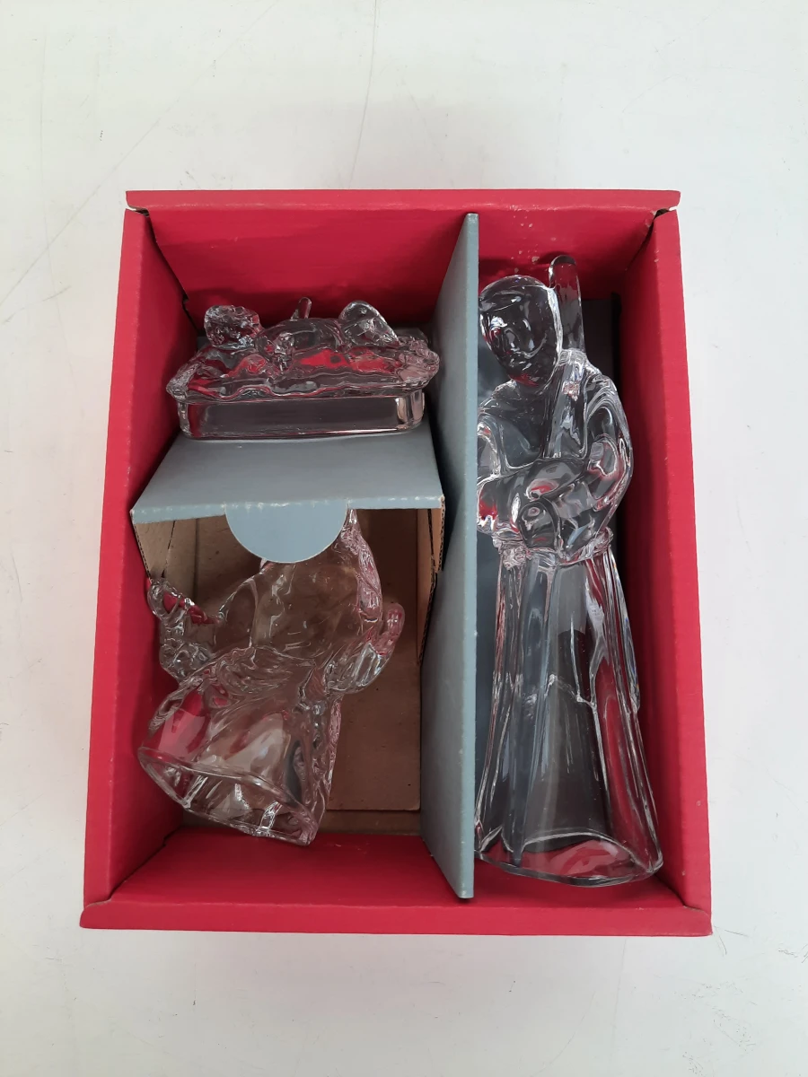 Klassieke 3-delige Kristallen Kerststal – Cristal d'Arques France (24% Loodkristal)