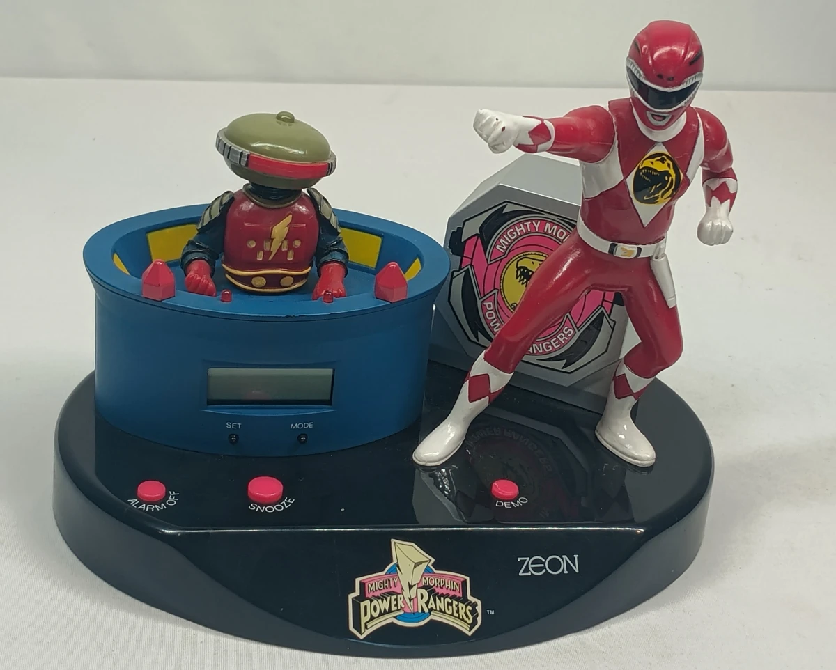 Vintage Zeon Mighty Morphin Power Rangers wekker met figuren