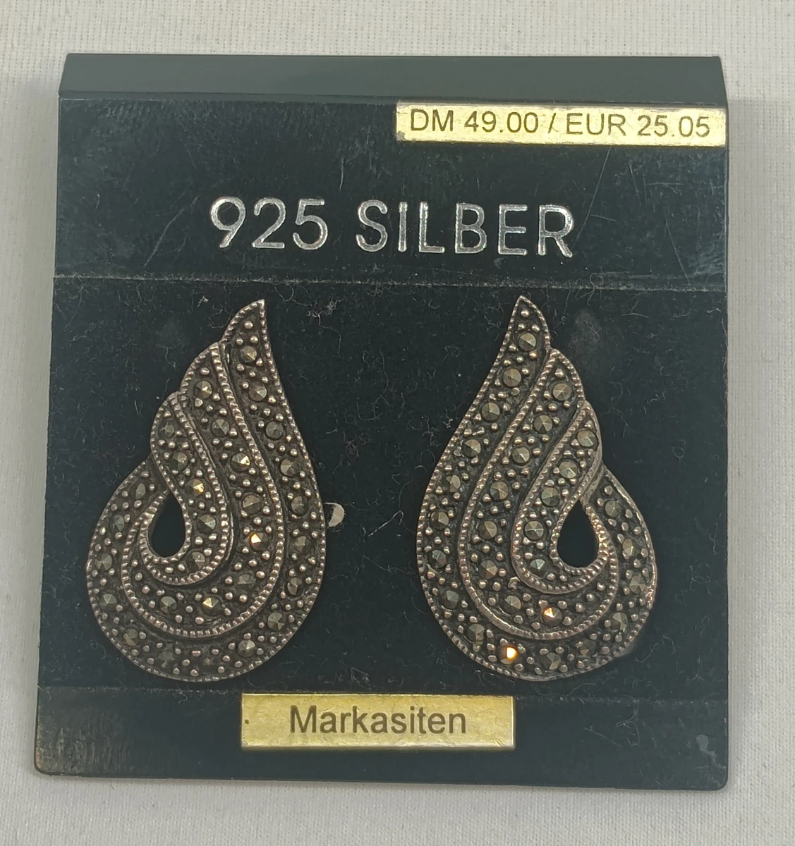 925 zilveren oorclips met markasiet