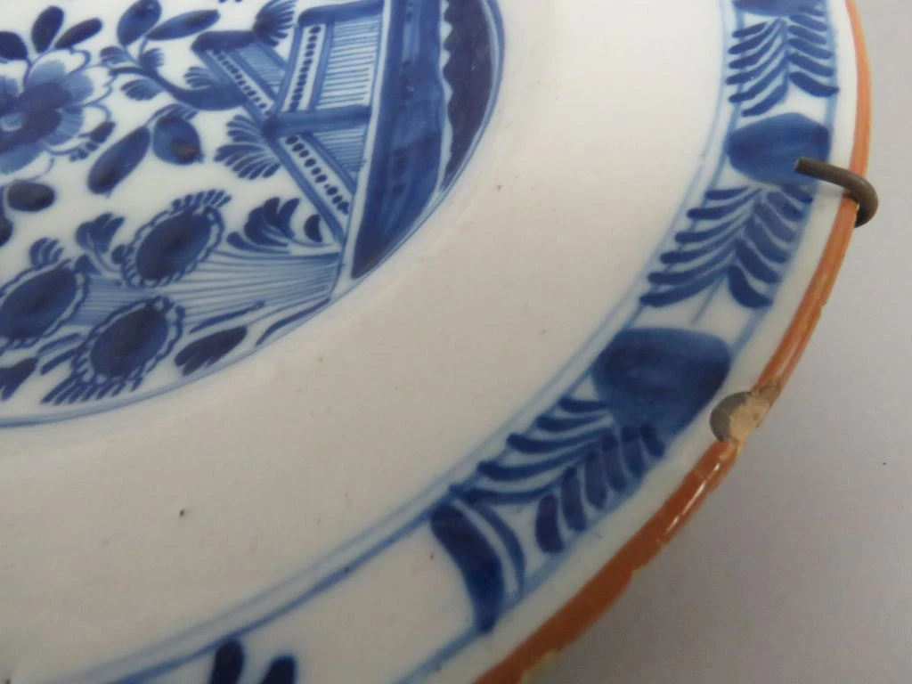 Set van 4 decoratieve wandborden met blauw bloemmotief