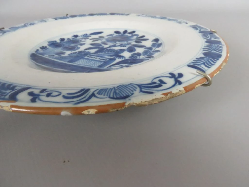 Set van 4 decoratieve wandborden met blauw bloemmotief