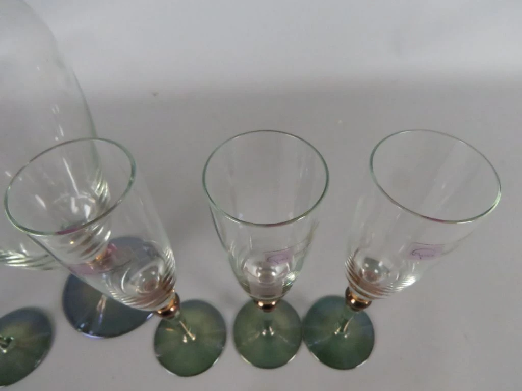 Set van glazen karaf met 6 bijpassende glazen