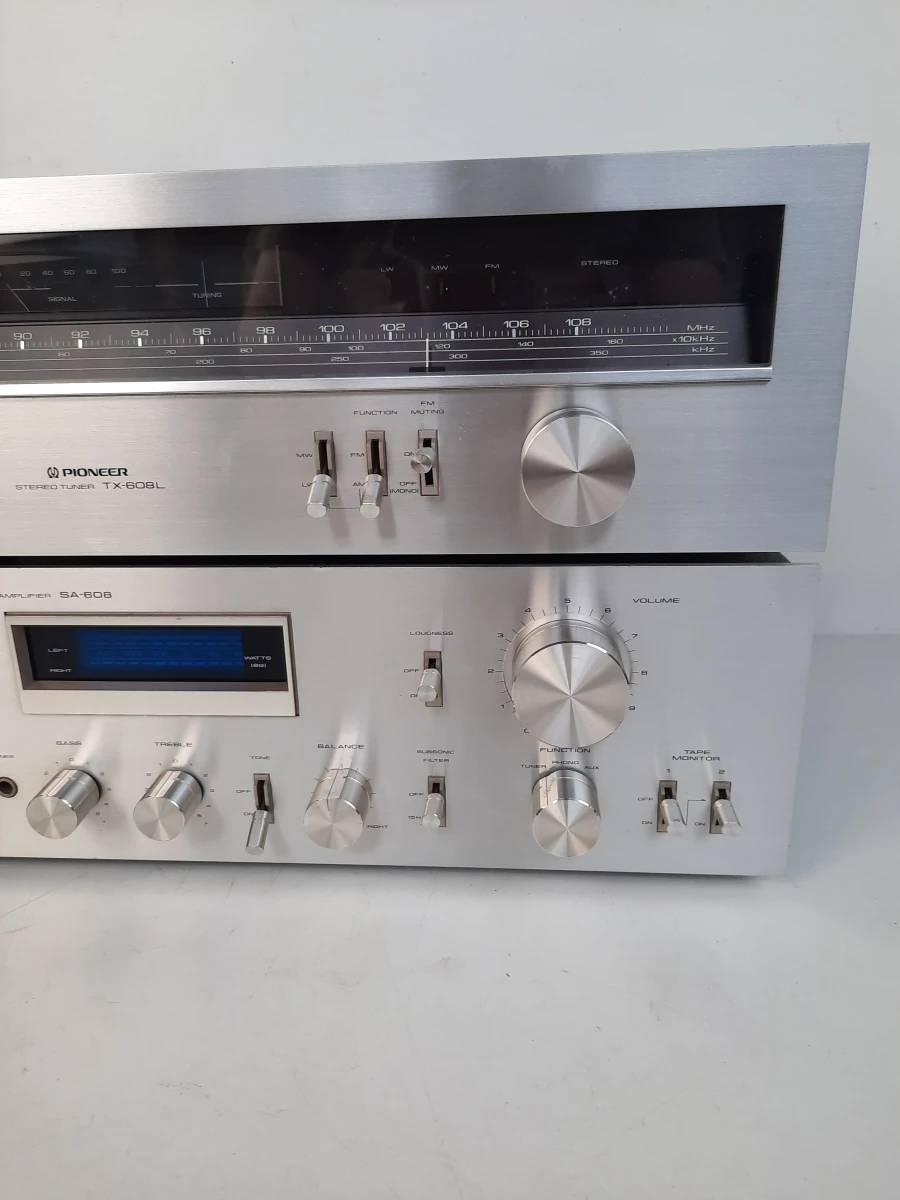 Vintage Pioneer Hi-Fi Set: SA-608 Versterker + TX-608L Tuner (Blue Line Series)