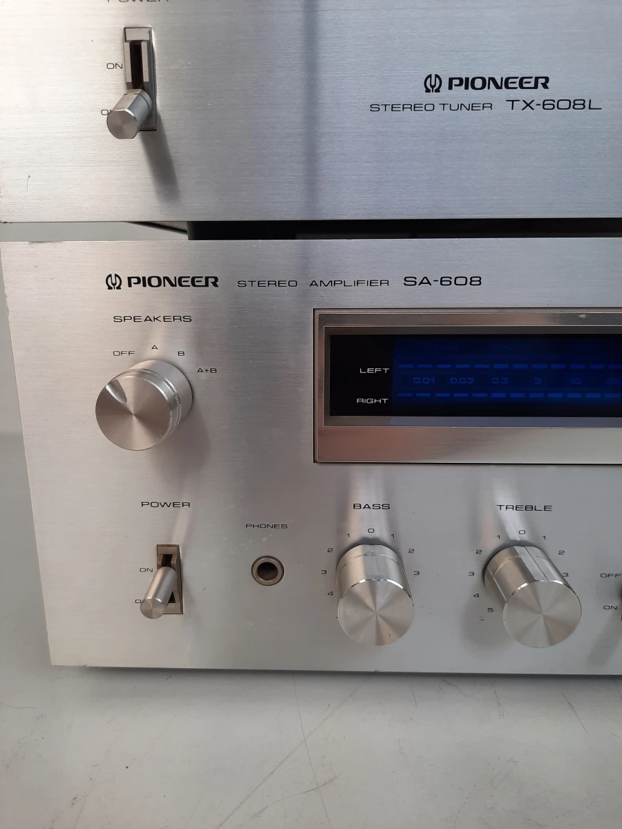 Vintage Pioneer Hi-Fi Set: SA-608 Versterker + TX-608L Tuner (Blue Line Series)