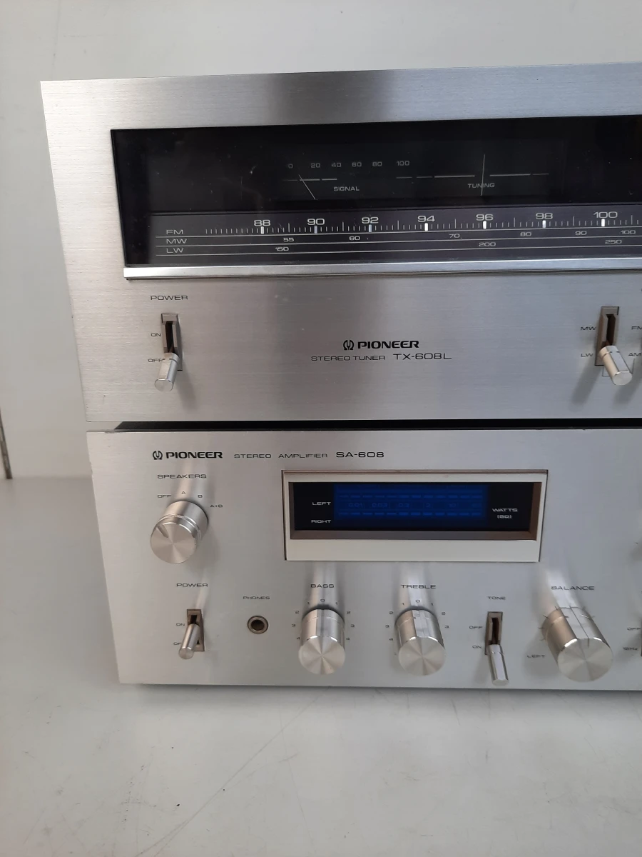 Vintage Pioneer Hi-Fi Set: SA-608 Versterker + TX-608L Tuner (Blue Line Series)