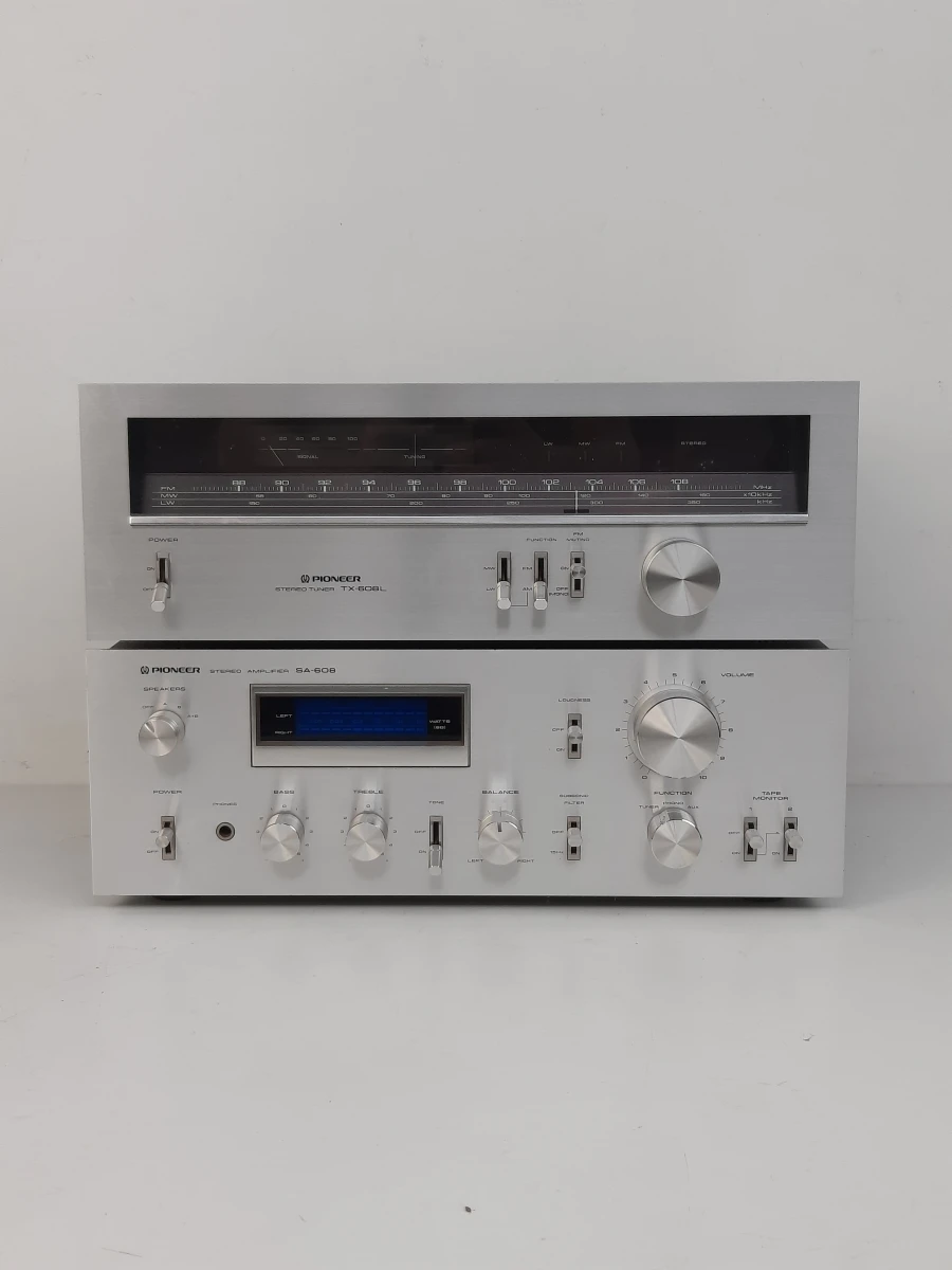 Vintage Pioneer Hi-Fi Set: SA-608 Versterker + TX-608L Tuner (Blue Line Series)