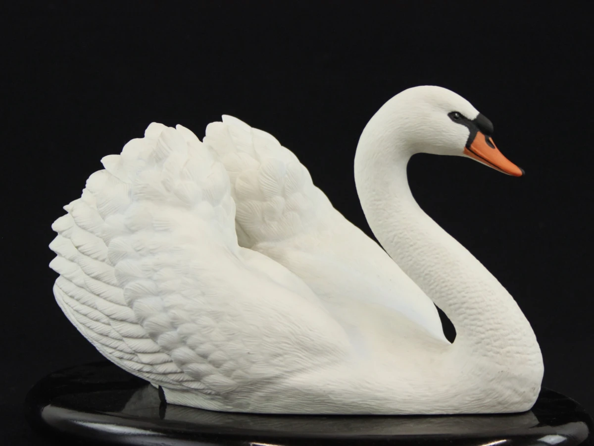 Franklin Mint "The Royal Swan" Fijn bisque porselein Ronald Van Ruckevelt 1986