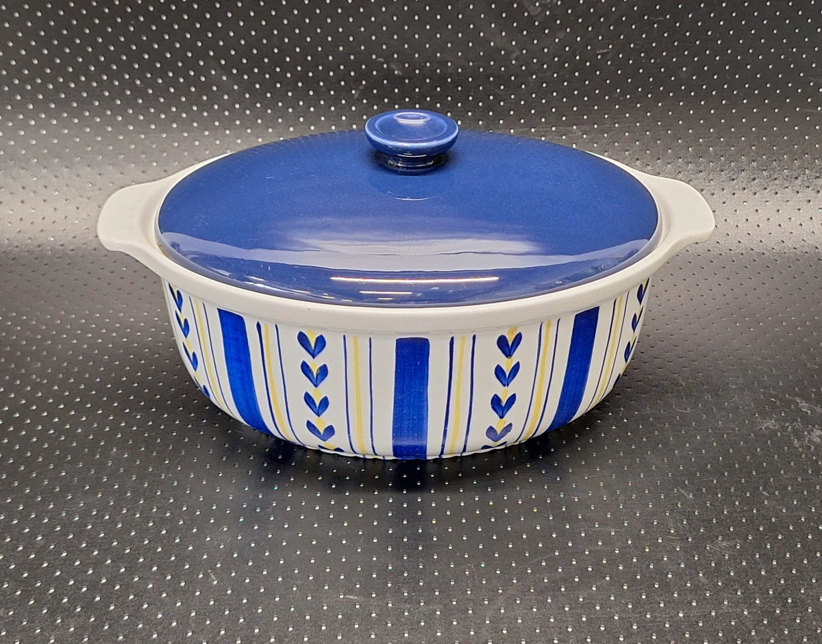 Vintage Royal Sphinx 'Cielo' ovenschaal met deksel - Handbeschilderd Parafeu Servies uit de Jaren '60