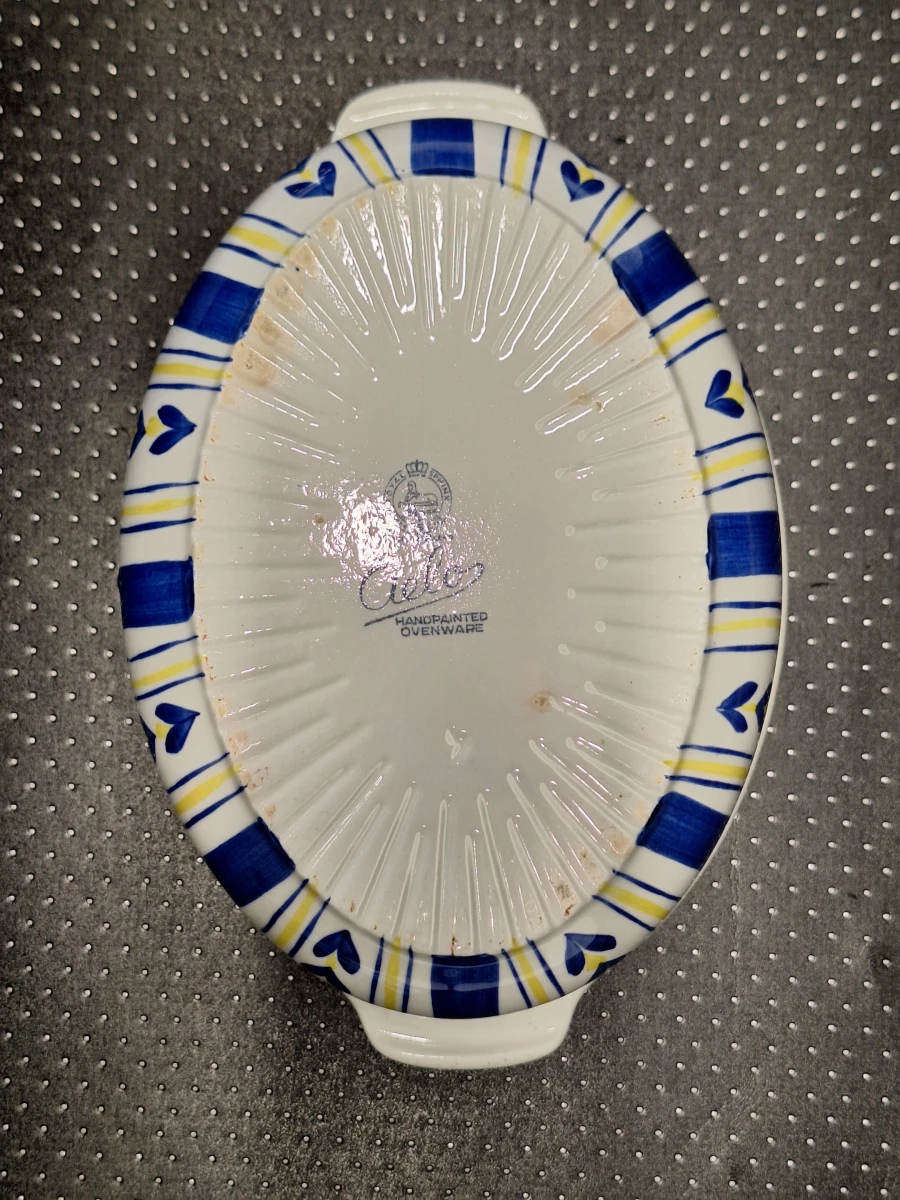 Vintage Royal Sphinx 'Cielo' ovenschaal met deksel - Handbeschilderd Parafeu Servies uit de Jaren '60