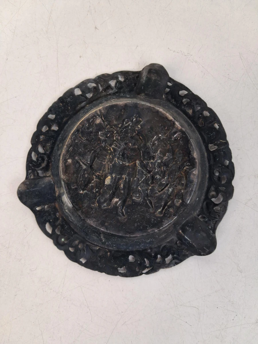 Vintage verzilverde asbak